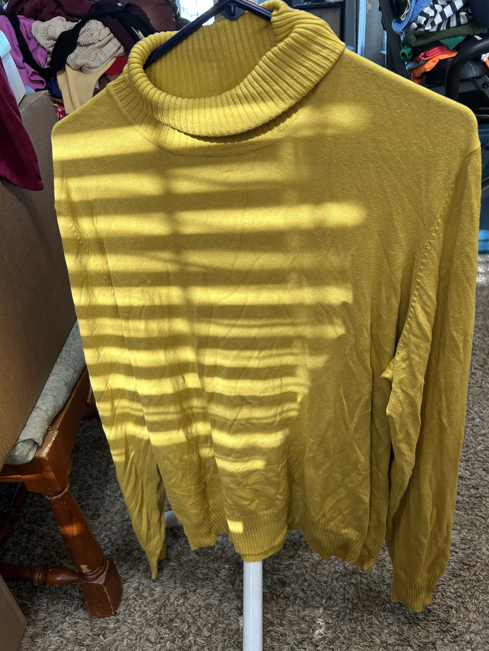 Chadwicks Women's 2X Mustard Yellow Turtleneck Sweater